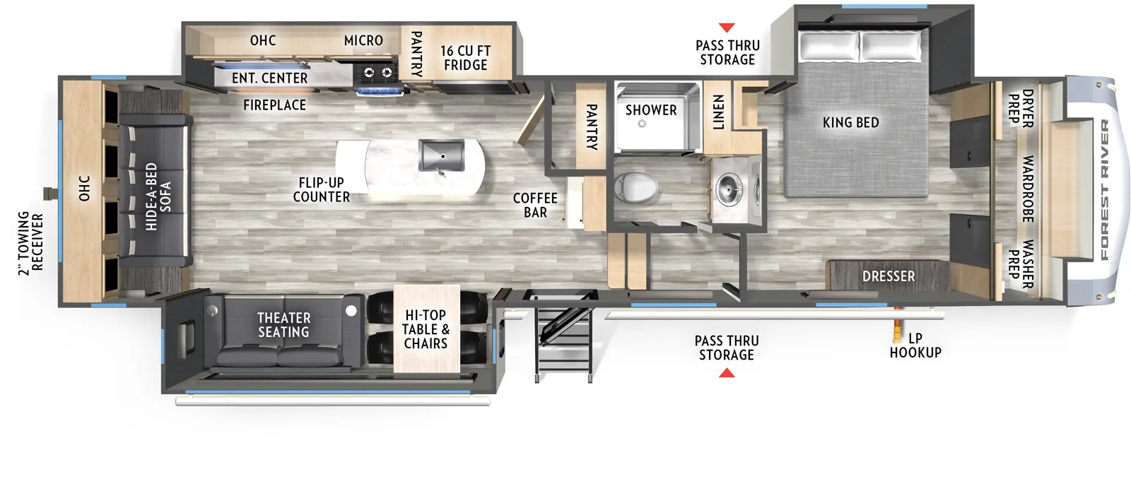 Wildcat Fifth Wheels 32LIVE Floorplan